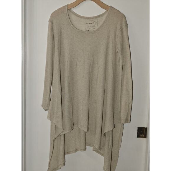 Free people we the free Sz XS oversized Waffle Stretch Flowy handkerchief hem - Picture 2 of 10